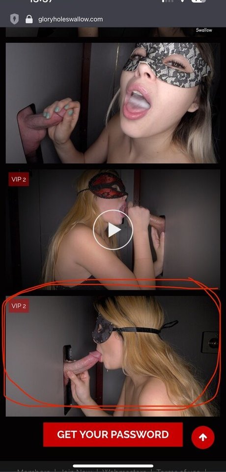 Gloryhole Swallow pornstar erotic pic