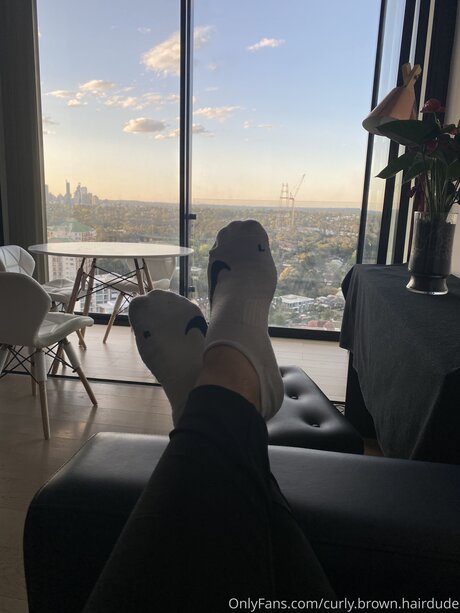 Curly Brown Hairdude modèle parfait des photos